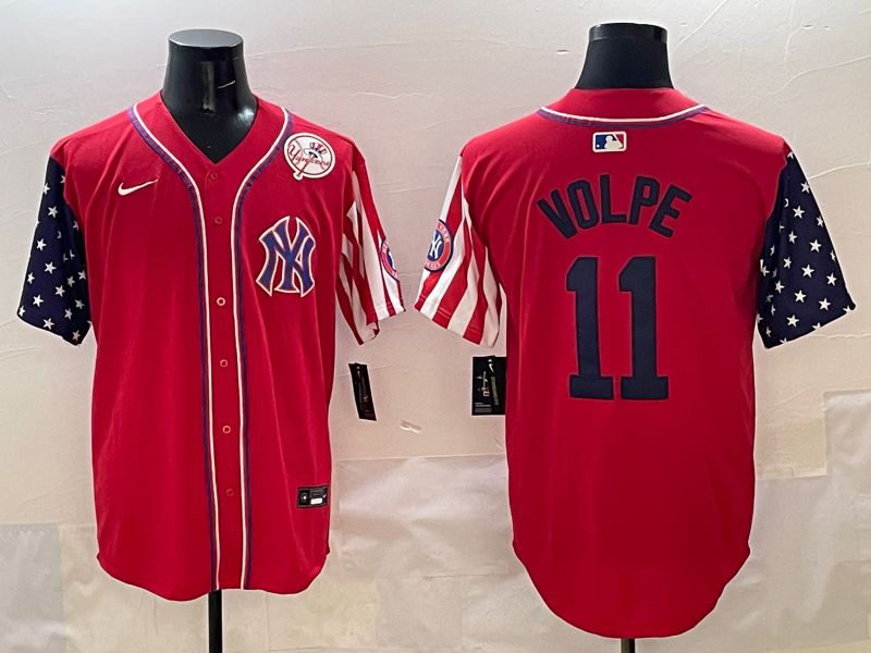 Men New York Yankees #11 Volpe Red a generation of national flags Jointly Name 2025 Nike MLB Jersey style 7